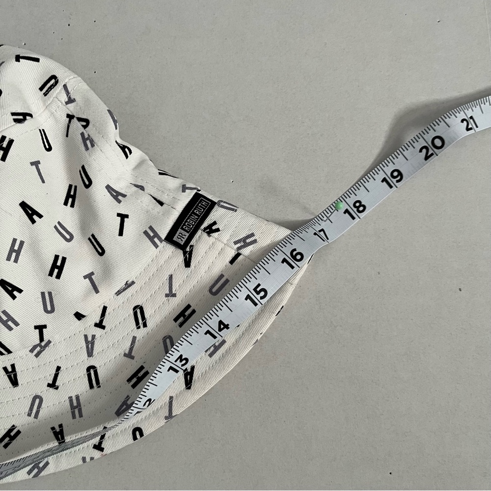 Robin Ruth Utah White Alphabet Print Bucket Hat crunch roll hat. - Picture 7 of 9